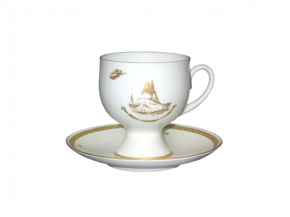 Императорский фарфоровый завод Блюдце форма Майская рисунок Северная столица арт. 80.51395.00.1