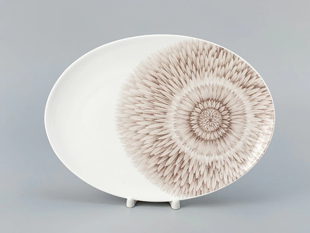 Императорский фарфоровый завод Блюдо овальное 290х210 мм форма Восточная рисунок Aloha Bungalow, арт. 80.40055.00.1