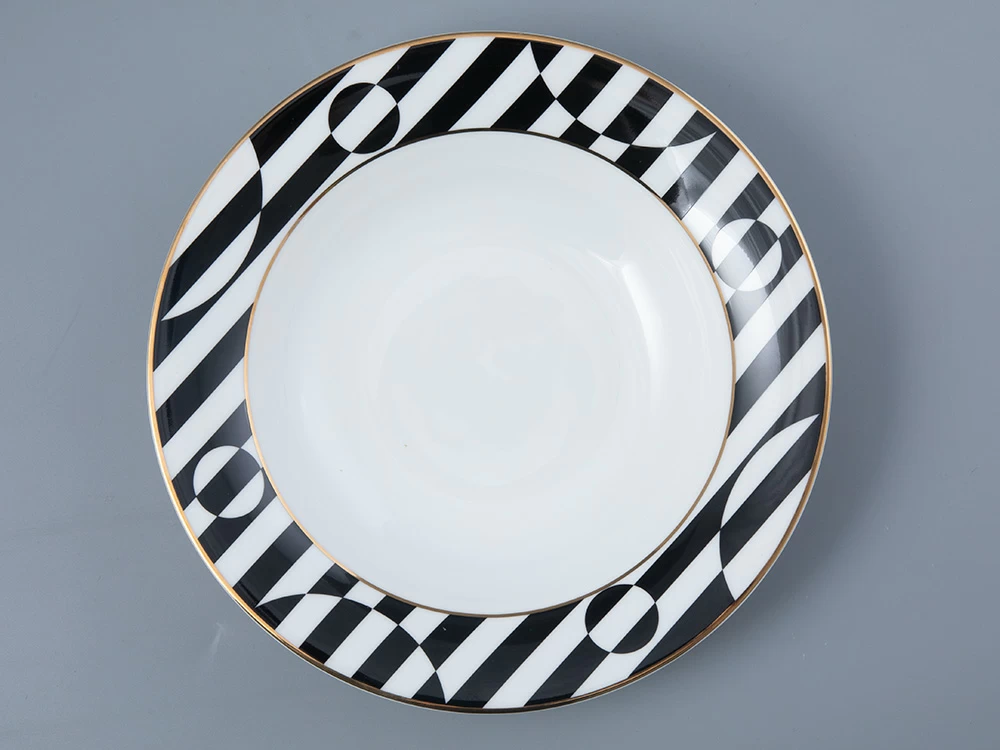 Тарелка глубокая 235 мм форма Стандартная 2 рисунок Да и нет Черный арт. 80.45834.00.1