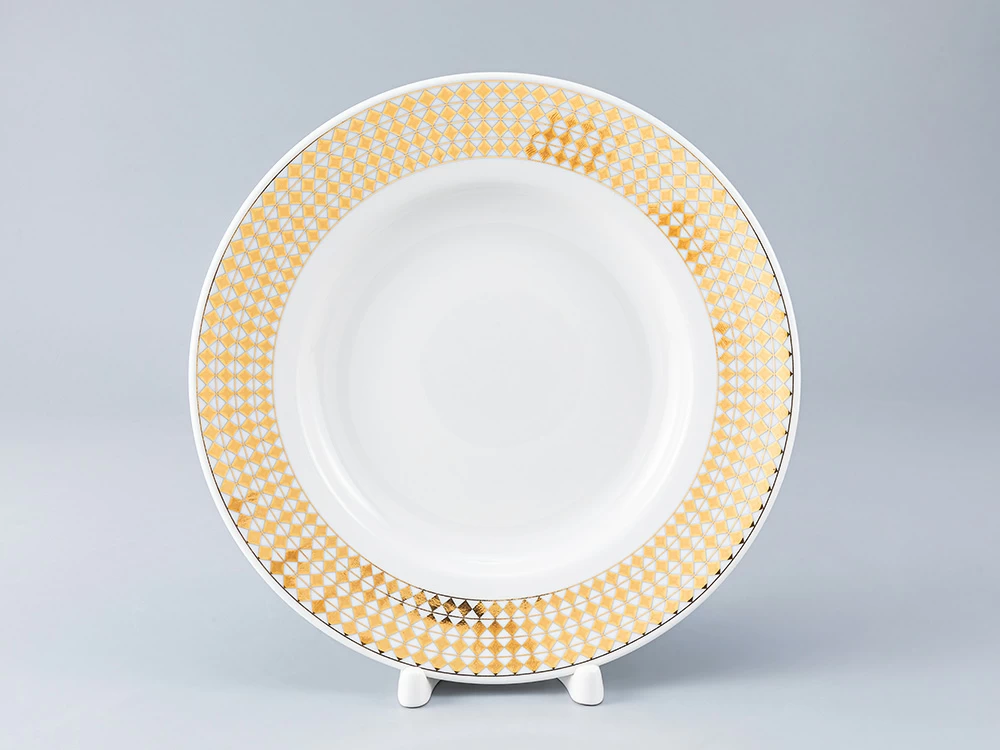 Императорский фарфоровый завод Тарелка мелкая 200 форма Гладкая рисунок Зазеркалье. Ромбы, арт. 80.99937.00.1