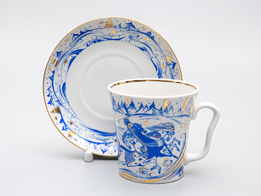 Бокал с блюдцем 360 мл форма Ленинградский рисунок Тройка арт. 81.10486.00.1