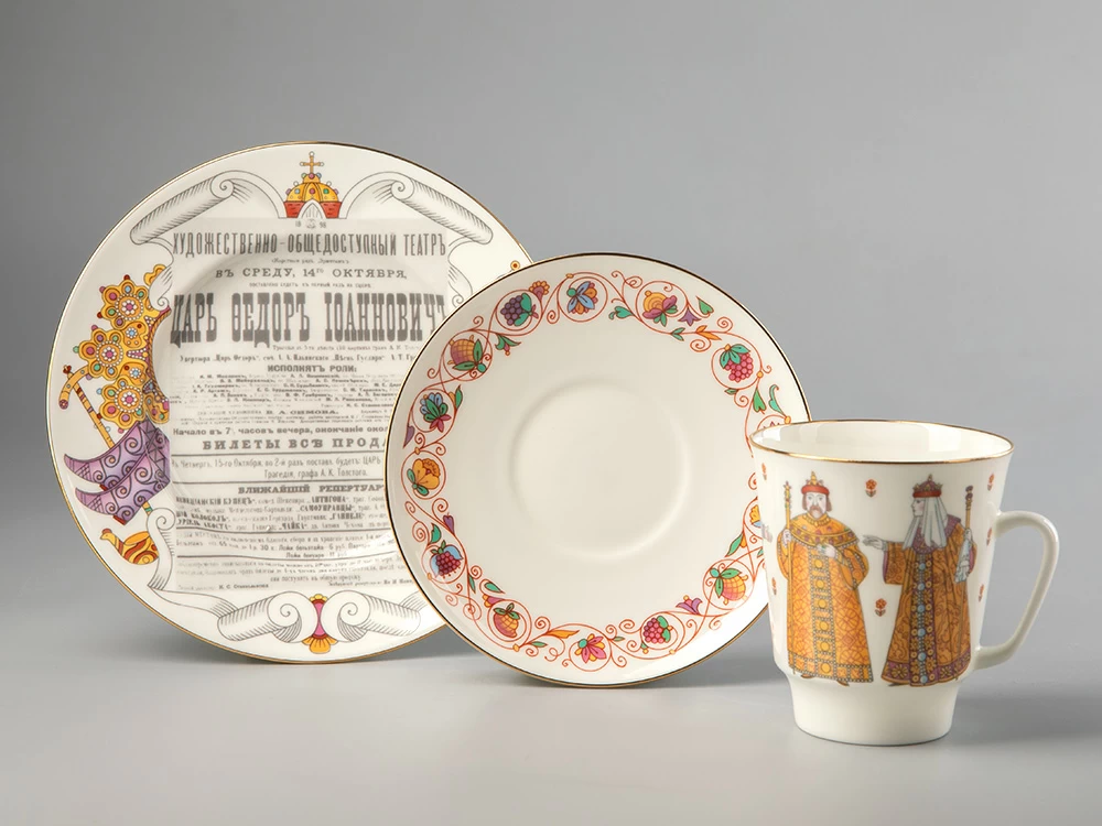 Трехпредметный комплект 165 мл форма Майская рисунок Царь Федор Иоаннович арт. 81.31364.00.1