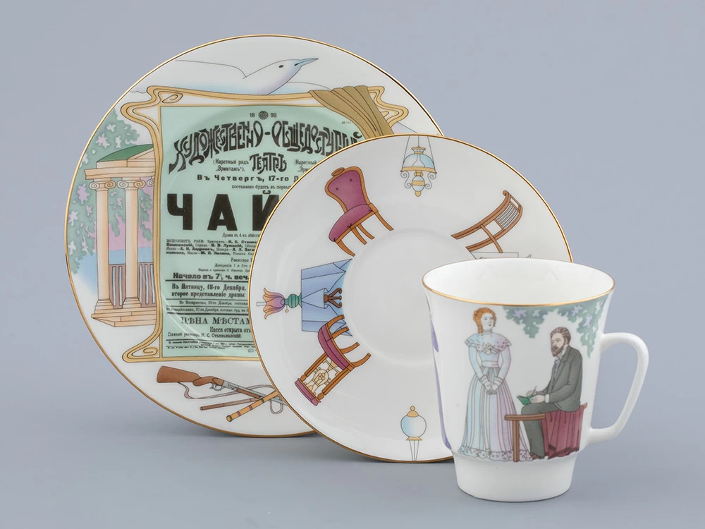 Трехпредметный комплект 165 мл форма Майская рисунок Чайка, арт. 81.31868.00.1