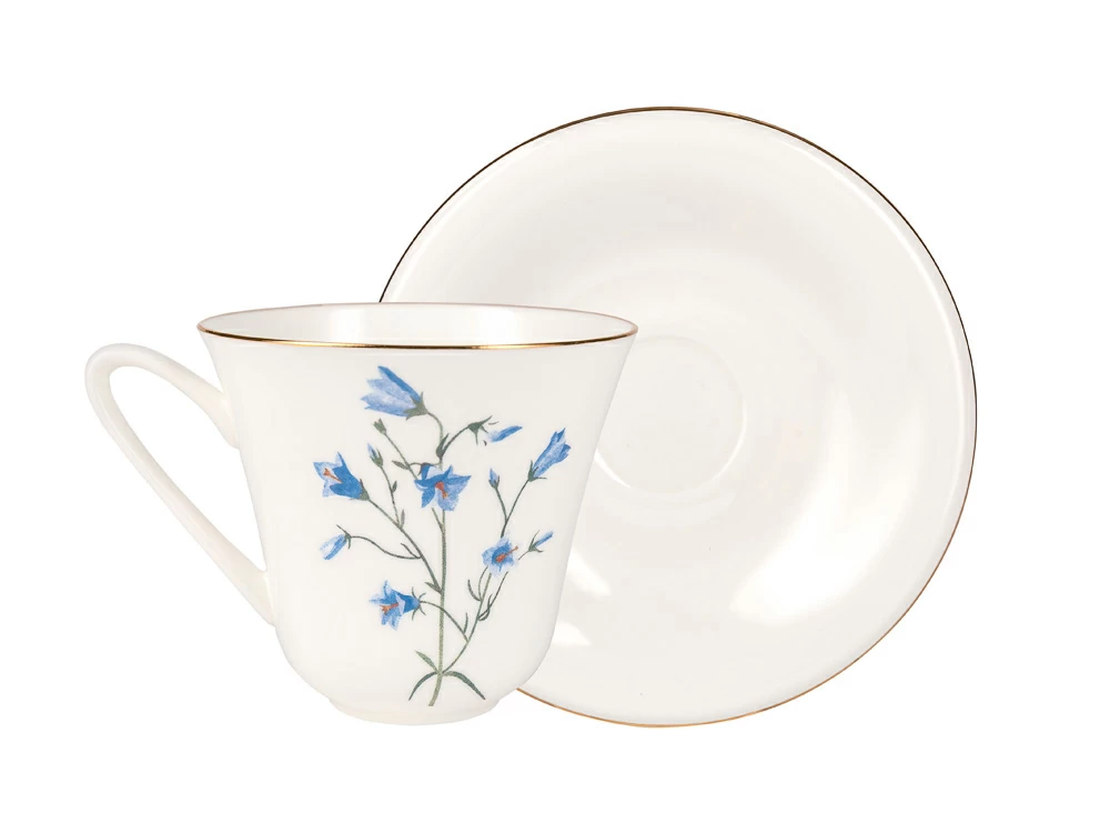 Императорский фарфоровый завод Чашка с блюдцем чайная форма Сад рисунок Колокольчик арт. 81.26757.00.1