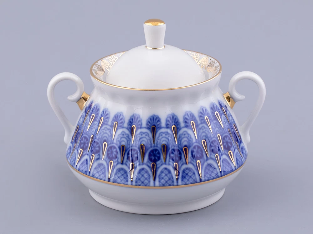 Сахарница форма Лучистая рисунок Незабудка арт. 80.05954.00.1