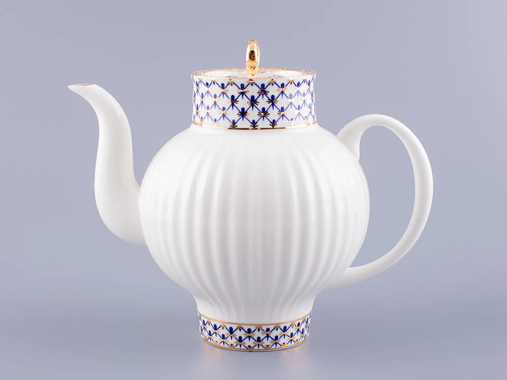 Императорский фарфоровый завод Чайник заварочный Волна Кобальтовая сетка 800 мл арт. 80.06534.00.1