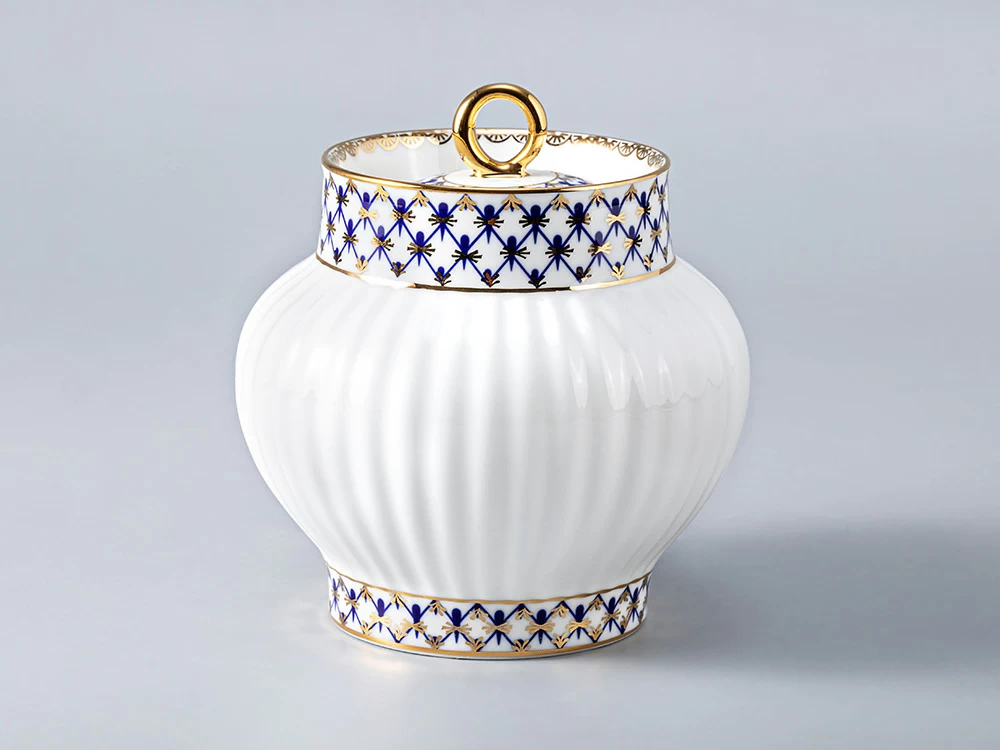 Сахарница форма Волна рисунок Кобальтовая сетка, арт. 80.06535.00.1