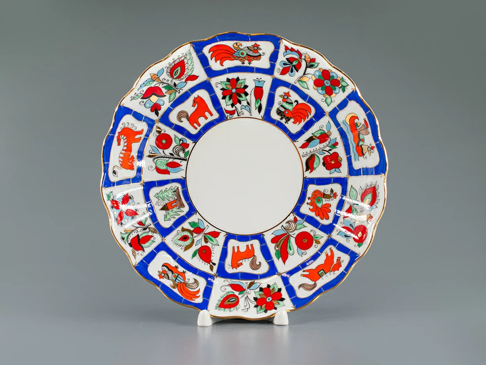 Императорский фарфоровый завод Сухарница, 215  мм, форма Тюльпан, рисунок Русский лубок арт. 80.00252.00.1