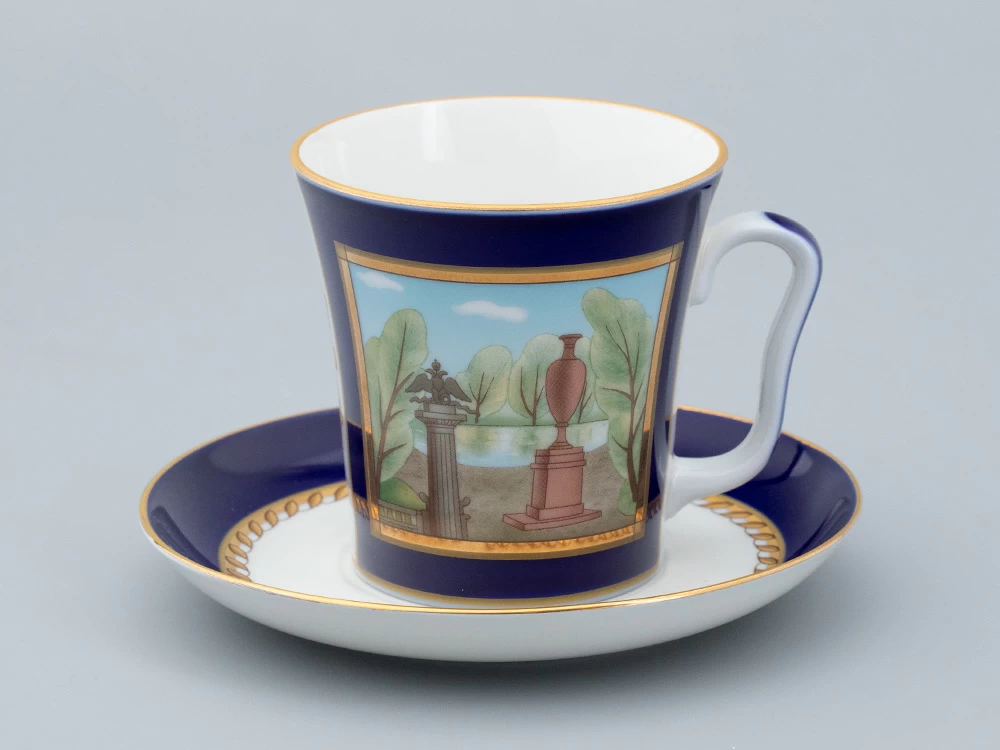 Бокал с блюдцем форма Ленинградский рисунок Порфировая ваза арт. 81.31477.00.1