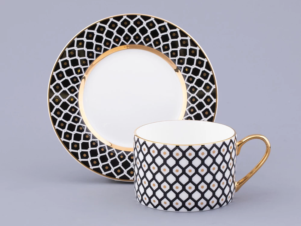 Императорский фарфоровый завод Чашка с блюдцем 250 мл форма Идиллия рисунок Неро 1, арт. 81.32141.00.1