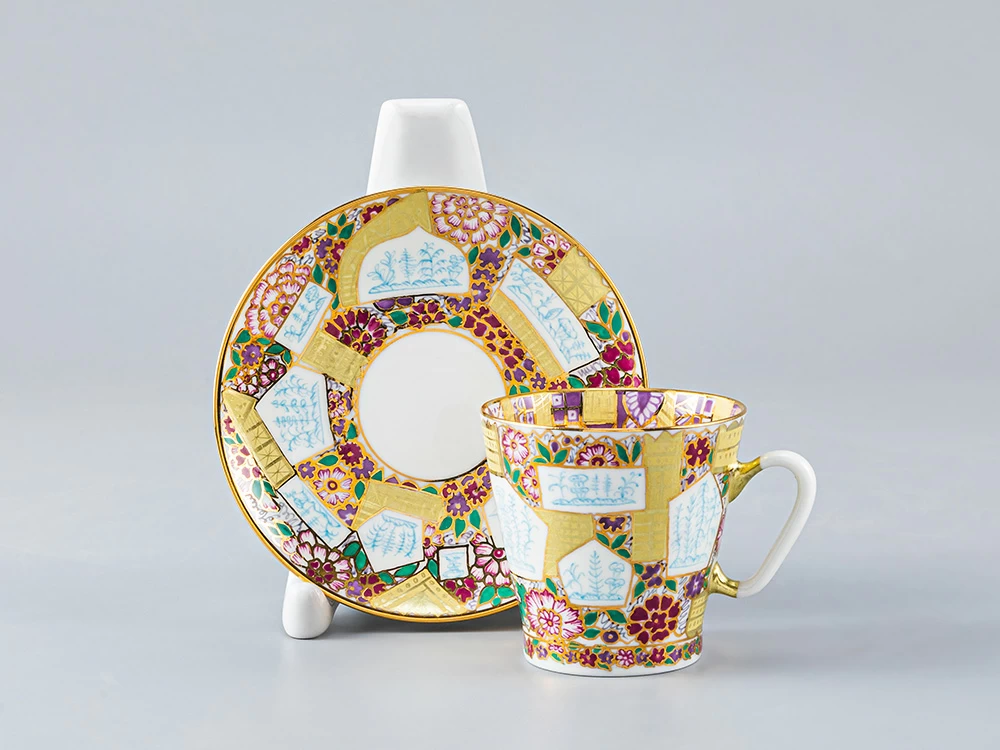 Чашка с блюдцем кофейная 80 мл.,  форма Черный кофе,  рисунок Цветочный фон арт. 81.14679.00.1