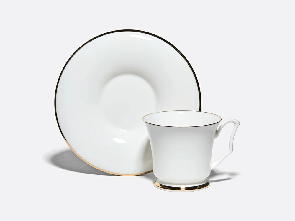 Чашка с блюдцем кофейная 145 мл.,  форма Юлия,  рисунок Золотая лента арт. 81.17853.00.1