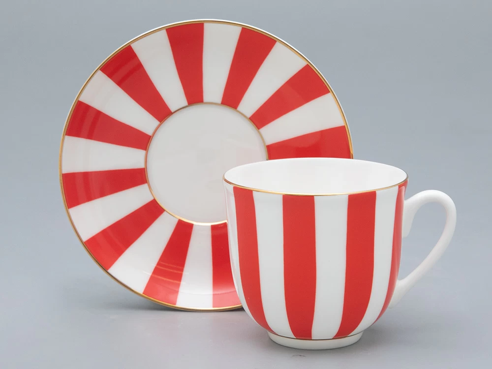 Чашка с блюдцем кофейная 180 мл форма Ландыш рисунок Да и нет (красный) арт. 81.25350.00.5