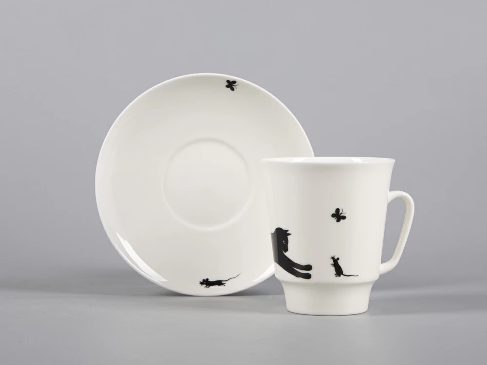 Чашка с блюдцем кофейная 165 мл., форма Майская, рисунок Кошки-мышки арт. 81.30660.00.1