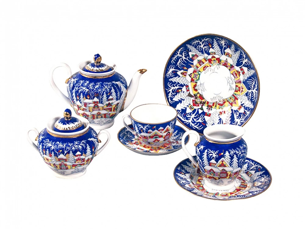 Сервиз чайный форма Весенняя рисунок Зимняя сказка, 6 персон 20 предметов арт. 81.20881.00.1