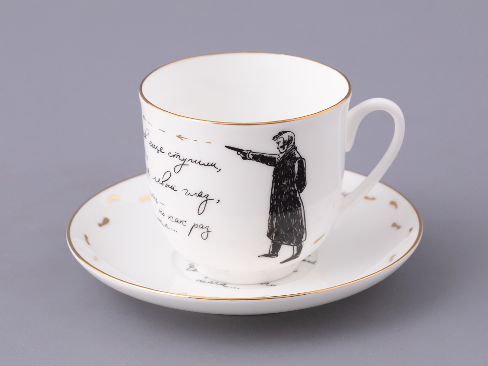 Чашка с блюдцем форма Ландыш 2, рисунок Дуэль арт 81.22809.00.1