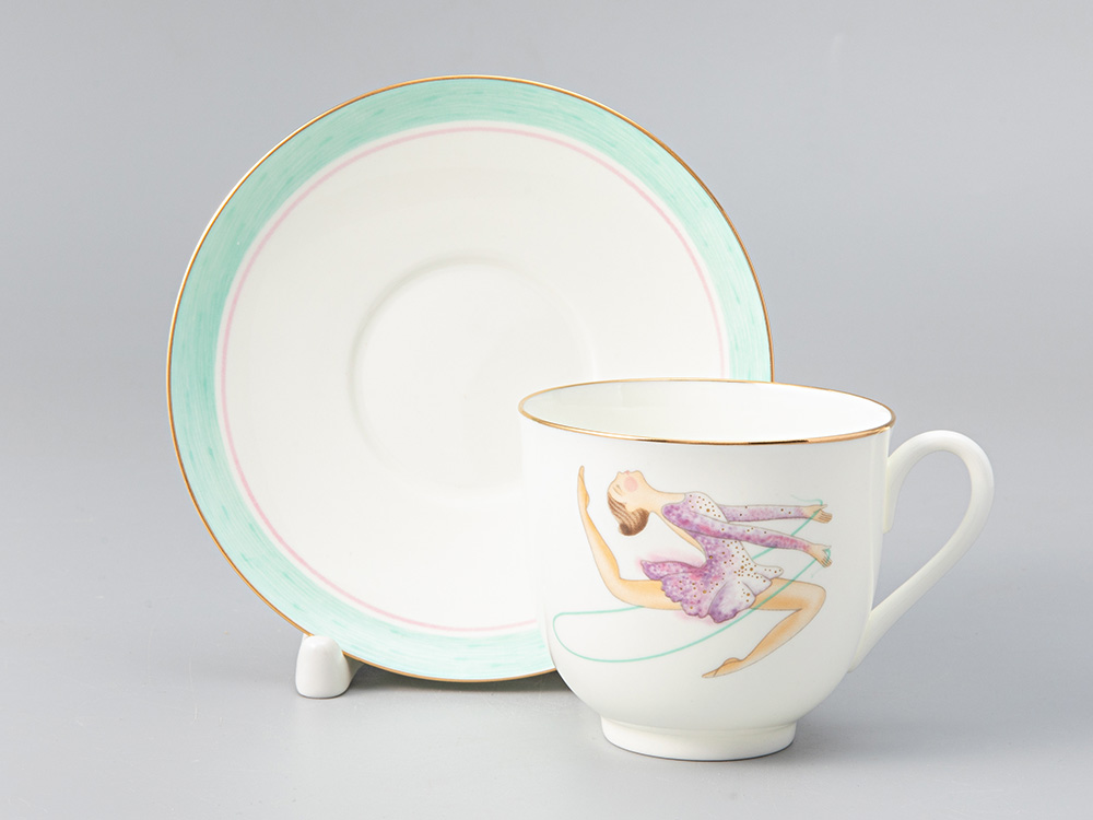 Чашка с блюдцем кофейная 180 мл., форма Ландыш, рисунок Скакалка арт. 81.28111.00.1