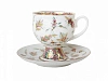 Чашка с блюдцем кофейная 160 мл.,  форма Классическая-2, рисунок Золотые ветви арт. 81.13873.00.1