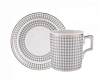 Чашка с блюдцем чайная форма Гербовая рисунок Зазеркалье. Ромбы арт. 81.27714.00.1