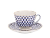 Чашка с блюдцем чайная форма Весенняя рисунок Кобальтовая сетка 250 мл арт. 81.19918.00.1