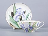 Чашка с блюдцем чайная 300 мл форма Купольная рисунок Ирисы №1 арт. 81.29656.00.1