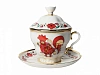 Чашка с блюдцем и с крышкой чайная 250 мл форма Подарочная-2 рисунок Сувенир арт. 81.10319.00.1