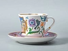 Чашка с блюдцем чайная 220 мл форма Банкетная рисунок Чудоград. Конфеты-бараночки арт. 81.29157.00.1
