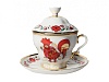 Чашка с блюдцем и с крышкой чайная 250 мл форма Подарочная-2 рисунок Сувенир арт. 81.10319.00.1