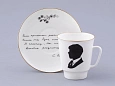 Чашка с блюдцем 165 мл форма Майская, рисунок Русские писатели Есенин, арт. 81.32604.00.1
