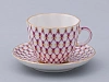 Чашка с блюдцем кофейная 140 мл.,  форма Тюльпан, рисунок Сетка-Блюз 2 арт. 81.29586.00.1