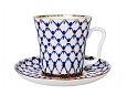 Бокал с блюдцем Ленинградский Кобальтовая сетка 360 мл арт. 81.13955.00.1